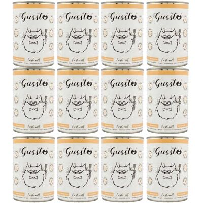 GUSSTO Kattsmat kalv - Högt köttinnehåll, utan spannmål, fuktig pâté GUSSTO Kattsmat kalv - Högt köttinnehåll, utan spannmål, fuktig pâté