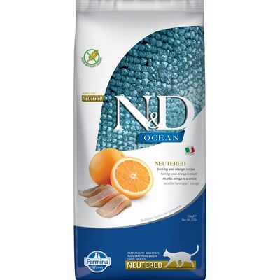 Farmina N&d Ocean Adult Cat Neutered 10 Kg Lax, Spelt, Havre Och Apelsin Farmina N&d Ocean Adult Cat Neutered 10 Kg Lax, Spelt, Havre Och Apelsin