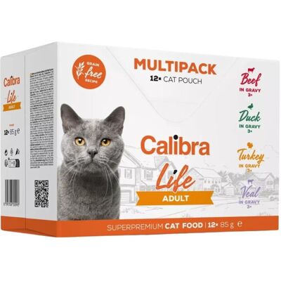 Calibra Cat Life Pouch Adult Multipack In Gravy 12x85 G Påsar I Sås För Katter Calibra Cat Life Pouch Adult Multipack In Gravy 12x85 G Påsar I Sås För Katter