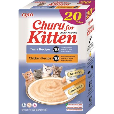 Inaba Churu Kattsnacks för Kattungar 20x14g Tonfisk och Kyckling Inaba Churu Kattsnacks för Kattungar 20x14g Tonfisk och Kyckling
