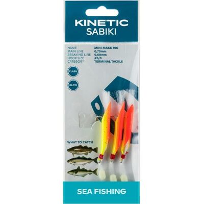 Kinetic Sabiki Mini Makk Häckla #5/0 Yellow/Orange Kinetic Sabiki Mini Makk Häckla #5/0 Yellow/Orange