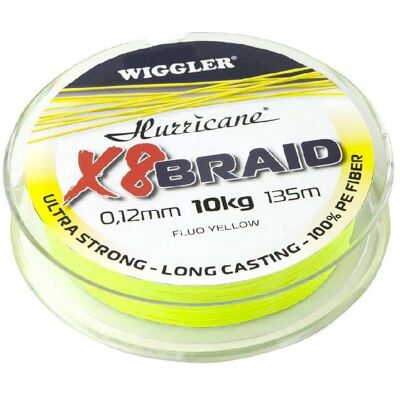 Hurricane X8 Braid Fluo Yellow 0,14mm 11,8kg 135m Hurricane X8 Braid Fluo Yellow 0,14mm 11,8kg 135m