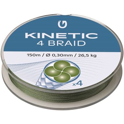 Kinetic 4 Braid 150m 0,12mm/10,3kg Dusty Green Kinetic 4 Braid 150m 0,12mm/10,3kg Dusty Green