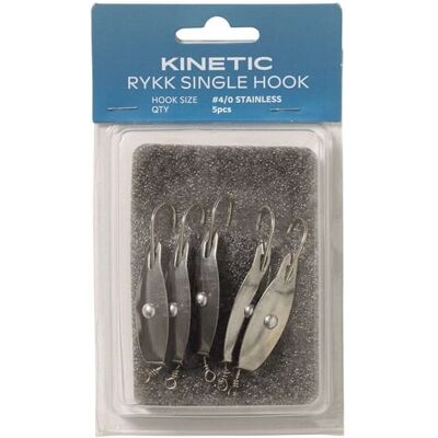 Kinetic Rykk Single Hook #4/0 Stainless 5pcs Kinetic Rykk Single Hook #4/0 Stainless 5pcs
