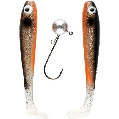 IFISH The Demon Shad 10cm, 2-pack inkl. Jiggskalle - Silver Sally IFISH The Demon Shad 10cm, 2-pack inkl. Jiggskalle - Silver Sally