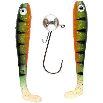 IFISH The Demon Shad 7cm, 2-pack inkl. Jiggskalle - Hot Perch IFISH The Demon Shad 7cm, 2-pack inkl. Jiggskalle - Hot Perch