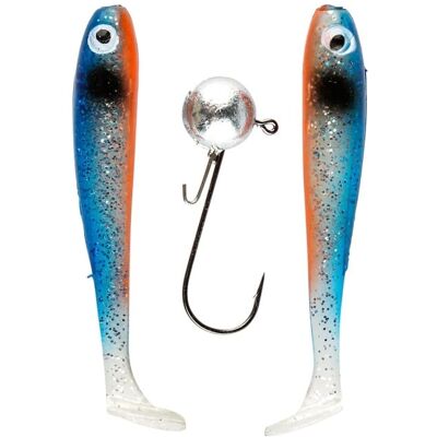 IFISH The Demon Shad 7cm, 2-pack inkl. Jiggskalle - Ghost Blue IFISH The Demon Shad 7cm, 2-pack inkl. Jiggskalle - Ghost Blue