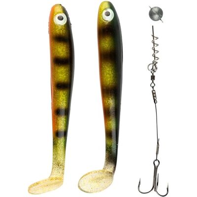 IFISH The Demon Shad 15cm, 2-pack inkl. Stinger - Fluo Perch IFISH The Demon Shad 15cm, 2-pack inkl. Stinger - Fluo Perch