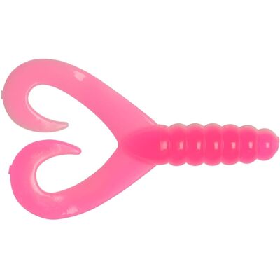 Big Bite Baits Twin Tail Grub Pink/White 7cm, 10-pack Big Bite Baits Twin Tail Grub Pink/White 7cm, 10-pack