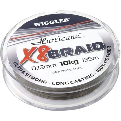 Hurricane X8 Braid Graphite Grey 0,26mm 21,3kg 135m Hurricane X8 Braid Graphite Grey 0,26mm 21,3kg 135m