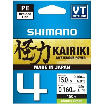Shimano Line Kairiki 4 150m 0.16mm 8.1kg M Green Shimano Line Kairiki 4 150m 0.16mm 8.1kg M Green