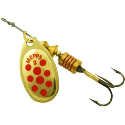 Mepps Aglia Decoree Spinner Gold Red Dots Str 2 - Ferskvattensfiske Mepps Aglia Decoree Spinner Gold Red Dots Str 2 - Ferskvattensfiske