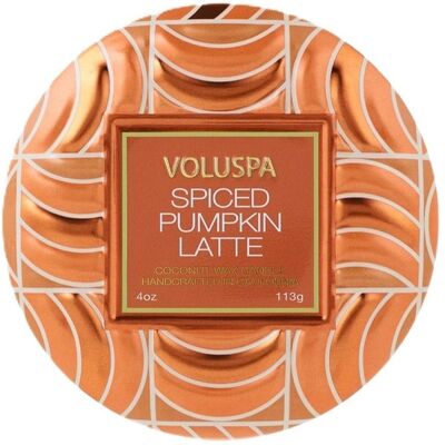 WoodWick Voluspa Decorative Tin Candle Spiced Pumpkin Latte 113g WoodWick Voluspa Decorative Tin Candle Spiced Pumpkin Latte 113g
