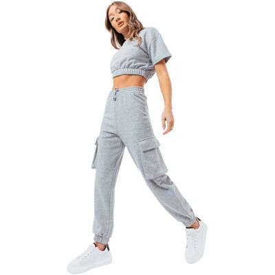 Joggingkläder / Underställ Justhype Ltd Sweat Crop T-Shirt-Cargo Joggers FR 36 Dam Joggingkläder / Underställ Justhype Ltd Sweat Crop T-Shirt-Cargo Joggers FR 36 Dam