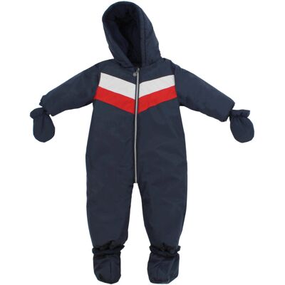 Peak Mountain Mecaro Marine Overall de ski pentru bebeluși - Costum de schi Peak Mountain Mecaro Marine Overall de ski pentru bebeluși - Costum de schi
