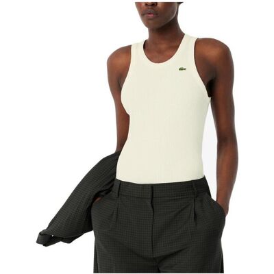 Linnen / Ärmlösa T-shirts Lacoste Slim Fit Cotton Tank Top FR 34,FR 32 Dam Linnen / Ärmlösa T-shirts Lacoste Slim Fit Cotton Tank Top FR 34,FR 32 Dam