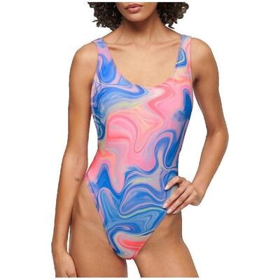 Baddräkt Superdry Maillot de bain une pièce imprimé marbré EU S,EU M,EU L,EU XL Dam Baddräkt Superdry Maillot de bain une pièce imprimé marbré EU S,EU M,EU L,EU XL Dam