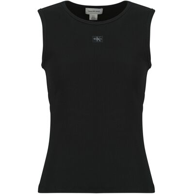 Linnen / Ärmlösa T-shirts Calvin Klein Jeans SL WOVEN LABEL 2X2 BABY RIB CUTO EU S,EU M,EU L,EU XS Dam Linnen / Ärmlösa T-shirts Calvin Klein Jeans SL WOVEN LABEL 2X2 BABY RIB CUTO EU S,EU M,EU L,EU XS Dam