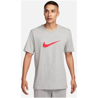 Nike M NSW SP SS TOP - Mörkgrå Heather / Eld Röd - T-Shirt Nike M NSW SP SS TOP - Mörkgrå Heather / Eld Röd - T-Shirt