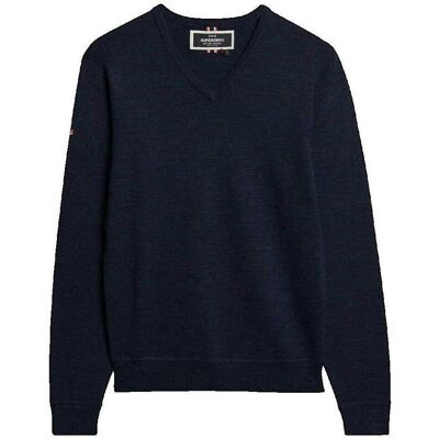 Tröjor Superdry Pull col en V Mérinos pour homme EU S Herr Tröjor Superdry Pull col en V Mérinos pour homme EU S Herr