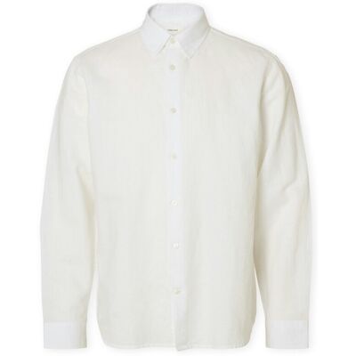Skjortor med långa ärmar Selected Noos SlimClay Linen Shirt - Bright White EU S,EU M,EU L,EU XL Herr Skjortor med långa ärmar Selected Noos SlimClay Linen Shirt - Bright White EU S,EU M,EU L,EU XL Herr