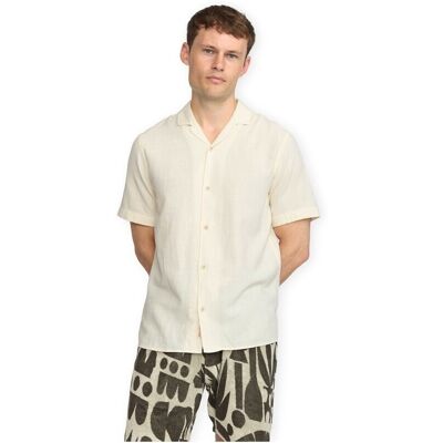 Skjortor med korta ärmar Revolution Cuban Shirt 3927 - Off White EU M Herr Skjortor med korta ärmar Revolution Cuban Shirt 3927 - Off White EU M Herr