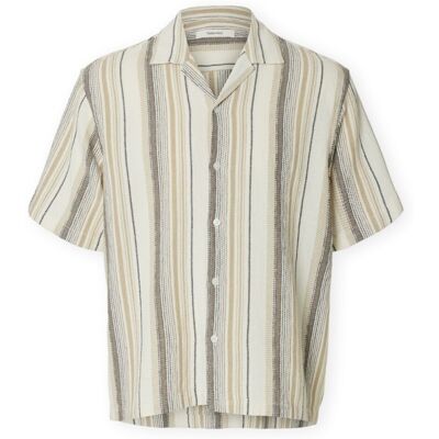 Skjortor med korta ärmar Selected Rlxcal Shirt - Egret/Brown Multi EU L,EU XL Herr Skjortor med korta ärmar Selected Rlxcal Shirt - Egret/Brown Multi EU L,EU XL Herr
