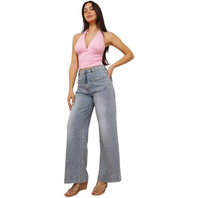 Wide jeans La Modeuse 78193_P185951 EU S,EU M,EU L,EU XL Wide jeans La Modeuse 78193_P185951 EU S,EU M,EU L,EU XL