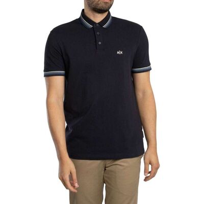 Polotröjor med korta ärmar EAX Slim fit pikétröja med randig krage EU XXL,EU S,EU M,EU L,EU XL Herr Polotröjor med korta ärmar EAX Slim fit pikétröja med randig krage EU XXL,EU S,EU M,EU L,EU XL Herr