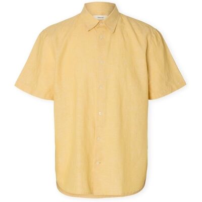 Skjortor med korta ärmar Selected Noos Regclay Linen Shirt - Ochre/Mixed EU S,EU L,EU XL Herr Skjortor med korta ärmar Selected Noos Regclay Linen Shirt - Ochre/Mixed EU S,EU L,EU XL Herr