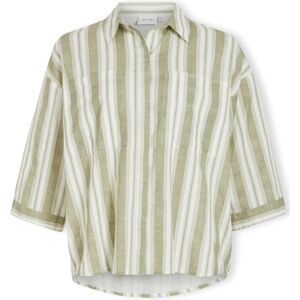 Blusar Vila Etni 3/4 Oversize Shirt - Egret/Oil Green FR 34,FR 36,FR 38,FR 40 Dam Blusar Vila Etni 3/4 Oversize Shirt - Egret/Oil Green FR 34,FR 36,FR 38,FR 40 Dam