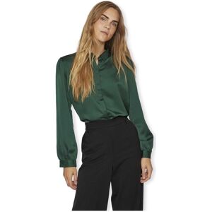 Blusar Vila Noos Ellette Satin Shirt L/S - Pineneedle FR 36,FR 38,FR 40 Dam Blusar Vila Noos Ellette Satin Shirt L/S - Pineneedle FR 36,FR 38,FR 40 Dam
