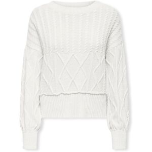 Tröjor Only Katia Life Loose Cable Knit - Cloud Dancer EU S,EU M,EU L,EU XL Dam Tröjor Only Katia Life Loose Cable Knit - Cloud Dancer EU S,EU M,EU L,EU XL Dam