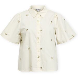 Blusar Object Molia Shirt - Cloud Dancer/Embroidery Flower FR 34,FR 36,FR 40 Dam Blusar Object Molia Shirt - Cloud Dancer/Embroidery Flower FR 34,FR 36,FR 40 Dam