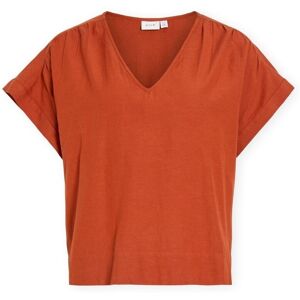 Blusar Vila Top Prisilla V-Neck - Burnt Brick FR 36,FR 38,FR 40,FR 42 Dam Blusar Vila Top Prisilla V-Neck - Burnt Brick FR 36,FR 38,FR 40,FR 42 Dam