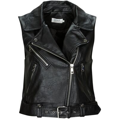 Skinnjackor Only ONLVERA FAUX LEATHER WAISTCOAT EU S,EU XS Dam Skinnjackor Only ONLVERA FAUX LEATHER WAISTCOAT EU S,EU XS Dam