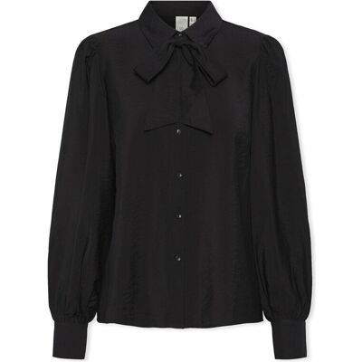 Y.A.S YASPIL LS BOW SHIRT S. NOOS - Blus, Kvinna, Svart, M Y.A.S YASPIL LS BOW SHIRT S. NOOS - Blus, Kvinna, Svart, M