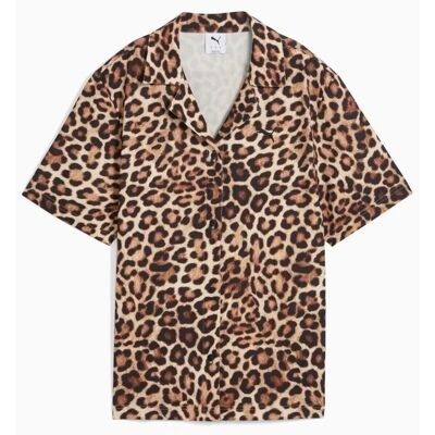 Skjortor Puma Yellow Leo Luxe Relaxed Aop Shirt EU S,EU M Dam Skjortor Puma Yellow Leo Luxe Relaxed Aop Shirt EU S,EU M Dam