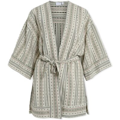 Kappor Vila Senso Kimono - Birch/Embroidery FR 34,FR 36,FR 38,FR 40 Dam Kappor Vila Senso Kimono - Birch/Embroidery FR 34,FR 36,FR 38,FR 40 Dam