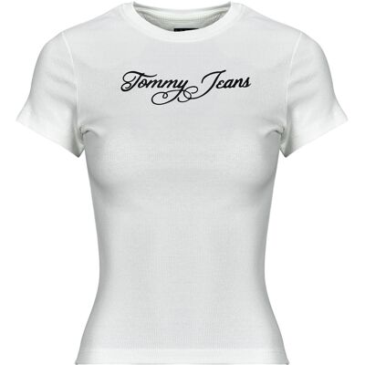 T-shirts med korta ärmar Tommy Jeans TJW SLIM ESS LOGO 1 RIB TEE EXT EU M Dam T-shirts med korta ärmar Tommy Jeans TJW SLIM ESS LOGO 1 RIB TEE EXT EU M Dam