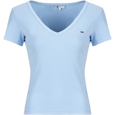 T-shirts med korta ärmar Tommy Jeans TJW SLIM ESSENTIAL RIB V SS EU S,EU M,EU L,EU XL,EU XS Dam T-shirts med korta ärmar Tommy Jeans TJW SLIM ESSENTIAL RIB V SS EU S,EU M,EU L,EU XL,EU XS Dam