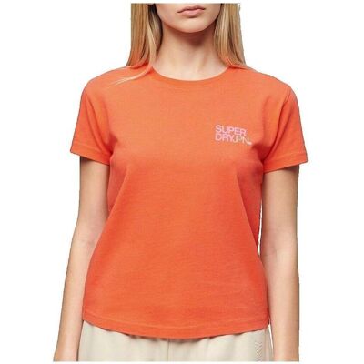 Superdry W1011375A Casual Orange Bomull T-shirt - Casual Superdry W1011375A Casual Orange Bomull T-shirt - Casual