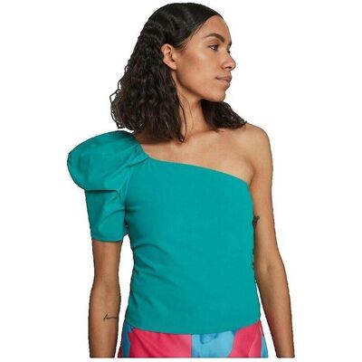 Blusar Vila Blouse asymétrique une épaule turquoise EU L Dam Blusar Vila Blouse asymétrique une épaule turquoise EU L Dam