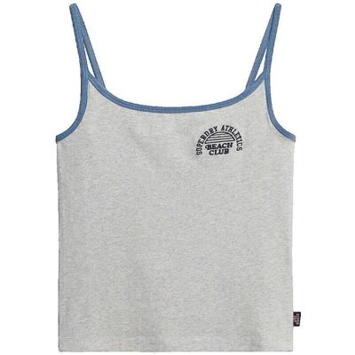 Linnen / Ärmlösa T-shirts Superdry Débardeur Gris chiné EU M,EU XL Dam Linnen / Ärmlösa T-shirts Superdry Débardeur Gris chiné EU M,EU XL Dam