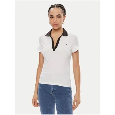 Polotröjor med korta ärmar Tommy Hilfiger DW0DW27225YBR EU XL Dam Polotröjor med korta ärmar Tommy Hilfiger DW0DW27225YBR EU XL Dam