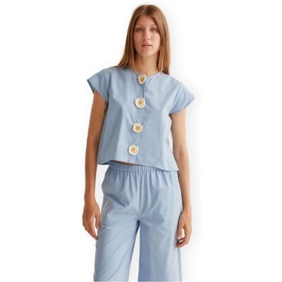 Blusar Compania Fantastica COMPAÑIA FANTÁSTICA Shirt 43017 - Light Blue EU L,EU XS Dam Blusar Compania Fantastica COMPAÑIA FANTÁSTICA Shirt 43017 - Light Blue EU L,EU XS Dam