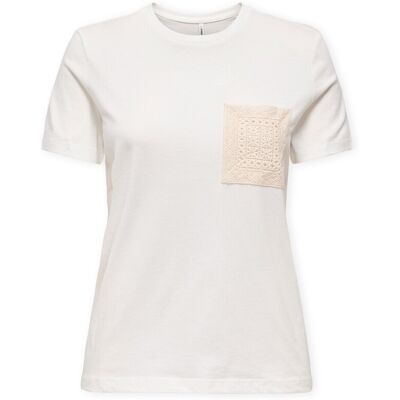 T-shirts med korta ärmar Only Top Enja Life Pocket - Cloud Dancer EU M,EU L,EU XS Dam T-shirts med korta ärmar Only Top Enja Life Pocket - Cloud Dancer EU M,EU L,EU XS Dam