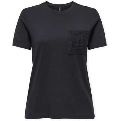 T-shirts med korta ärmar Only Top Enja Life Pocket - Black EU L,EU XL,EU XS Dam T-shirts med korta ärmar Only Top Enja Life Pocket - Black EU L,EU XL,EU XS Dam