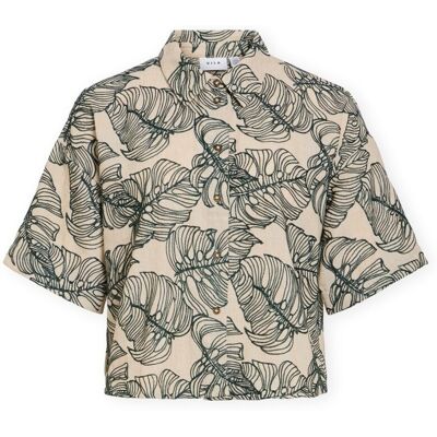 Blusar Vila Flura Shirt - Birch/Atlantic FR 34,FR 36,FR 38,FR 40,FR 42 Dam Blusar Vila Flura Shirt - Birch/Atlantic FR 34,FR 36,FR 38,FR 40,FR 42 Dam