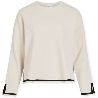 Tröjor Vila Sway Contrast Knit - Birch/Black EU S,EU M,EU L,EU XL,EU XS Dam Tröjor Vila Sway Contrast Knit - Birch/Black EU S,EU M,EU L,EU XL,EU XS Dam